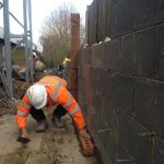 Bricklayers London | Asda Retaining Wall Restoration under construction
